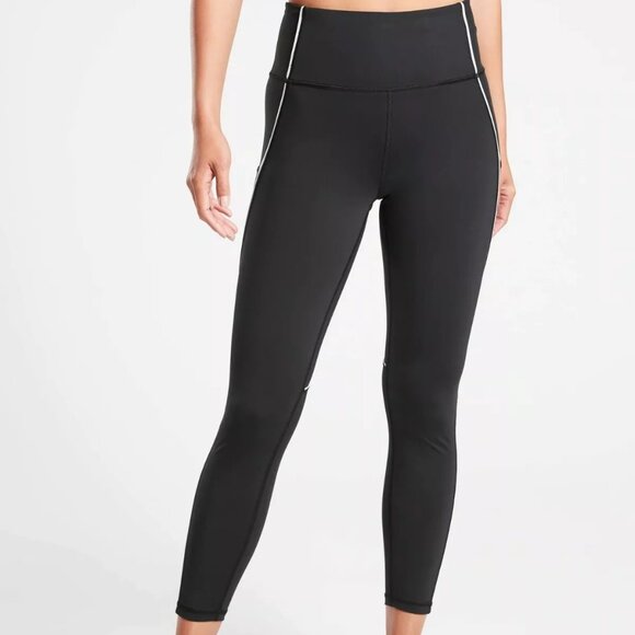 Athleta Women's Black Tailwind Reflective High Rise 7/8" Leggings -Size M Medium - Picture 1 of 5